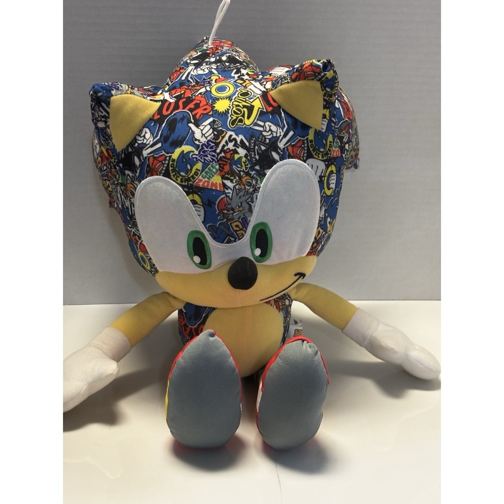 Sonic the Hedgehog Sticker Bomb Plush  Stuffed Animal pre owned SEGA 18"